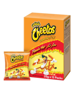 Box of Cheetos Flamin' Hot Crunchy Chips