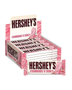 Box of Hersheys Strawberries  Creme Ice Cream Flavored Standard Size Candy Bar